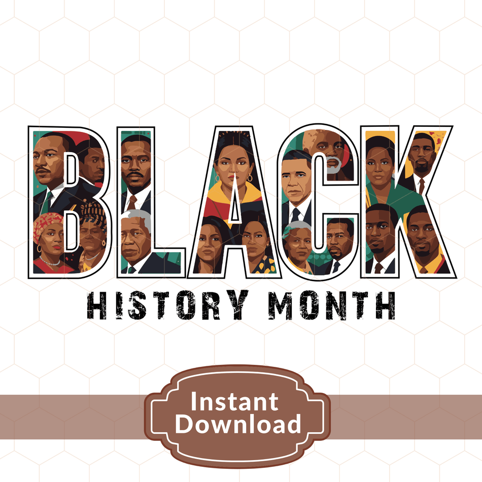 BlackHistoryMonthTypographyPNGBlackExcellenceDesign