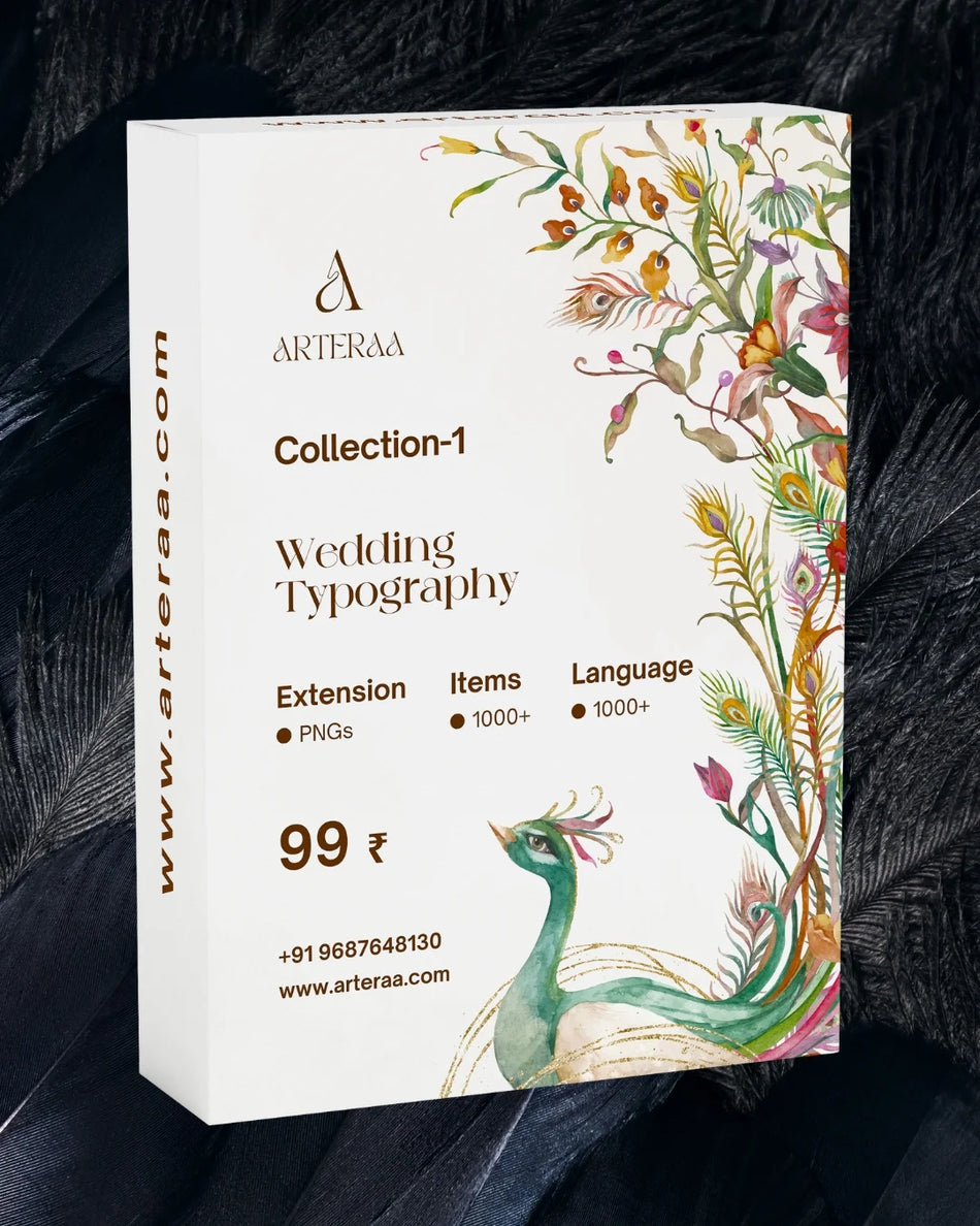 100 Wedding Typography Words in 15 Exclusive Font Styles – 1500 Designs (Only ₹99!)