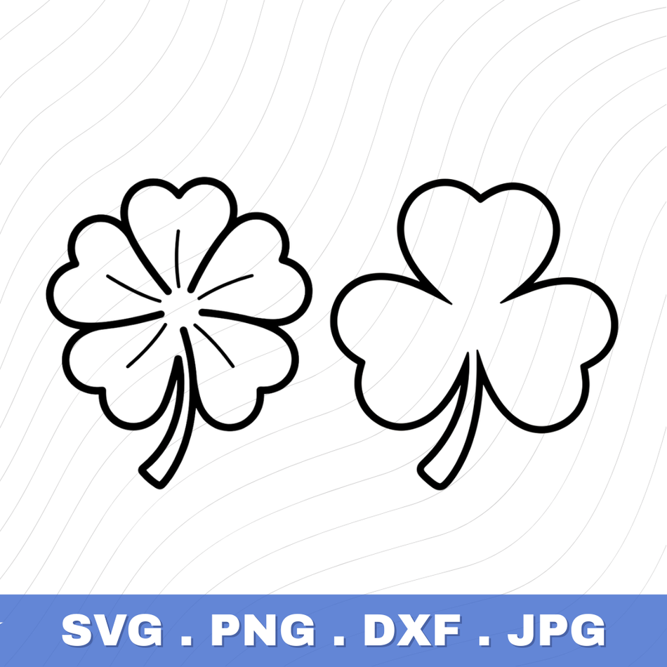 CloverOutlineSVGPNGDXFJPGforCricutandSilhouette