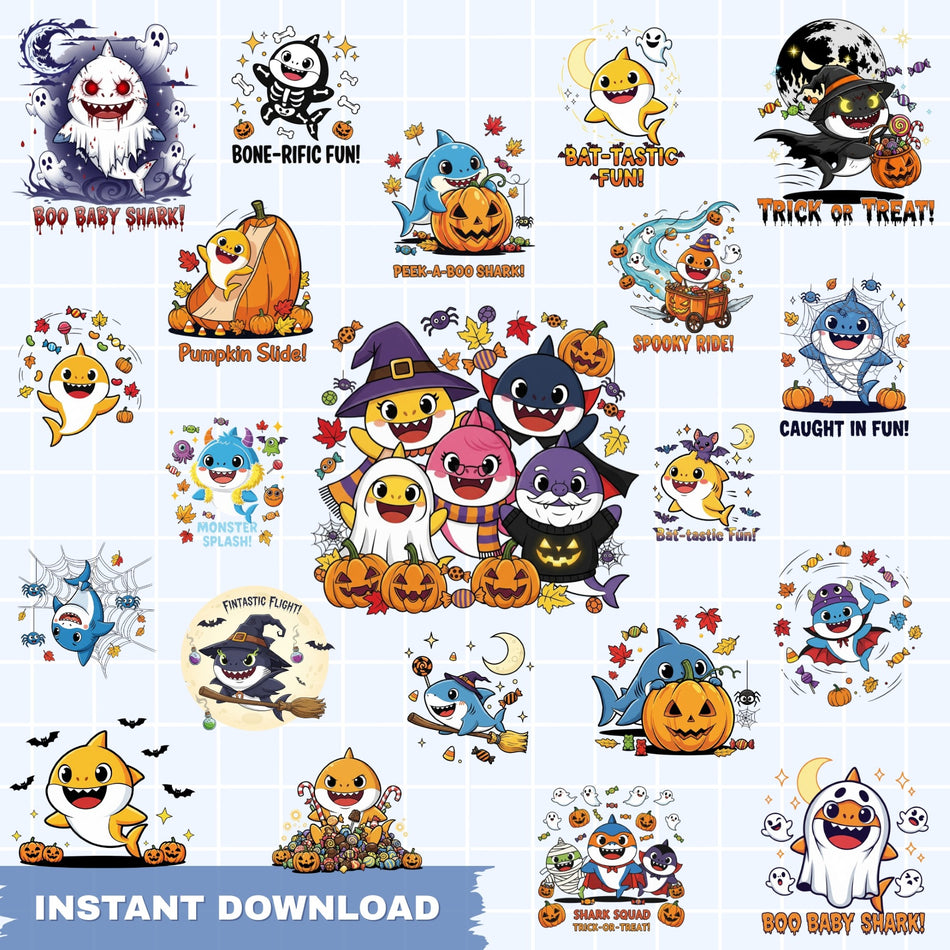 Collection of Halloween-themed stickers featuring cartoon characters on a white background.