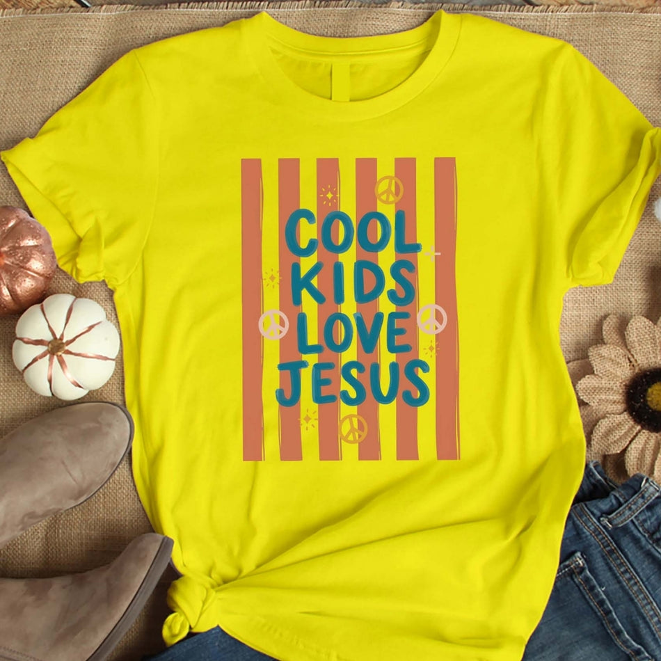 Cool Kids Love Jesus PNG, Christian Kids Shirt Design, Retro Faith Sublimation PNG, Bible Camp Digital Download A 1651