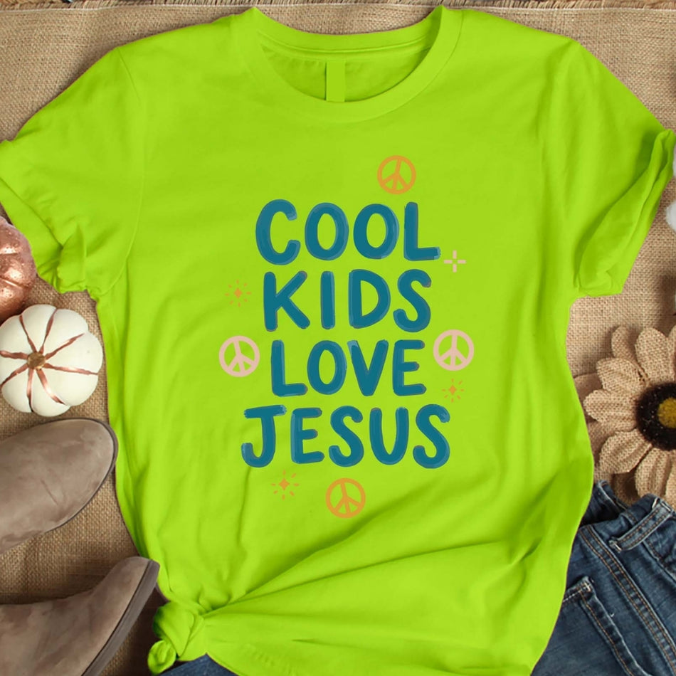 Cool Kids Love Jesus PNG, Retro Christian Sublimation Design, Faith Based Kids Shirt PNG, Bible School Digital Download A 1650