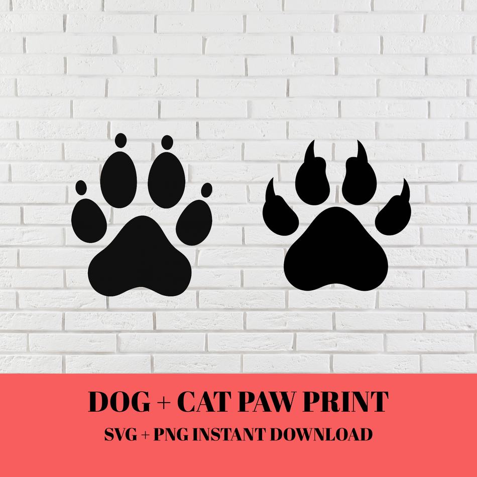 Paw Print PNG Bundle | Dog Paw & Cat Paw Print | Sublimation & Cut Files | Instant Download - C38
