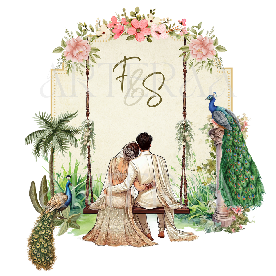 FS Wedding couple Logo PNG | 5 Monogram Designs | Digital Download for Cards & Invites