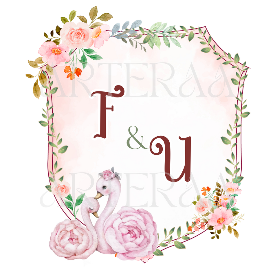 FU Wedding couple Logo PNG | 5 Monogram Designs | Digital Download for Cards & Invites