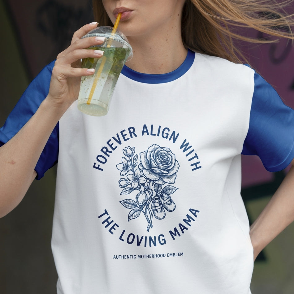 Forever Align With The Loving Mama PNG, Motherhood Quote Design, Floral Mom Shirt Graphic, Vintage Mama Sublimation Print Download  A1545