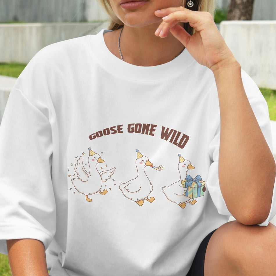 Goose Gone Wild PNG, Funny Party Goose Design, Cute Birthday Sublimation Print, Trendy Animal Graphic Shirt File, Digital Download  A1475