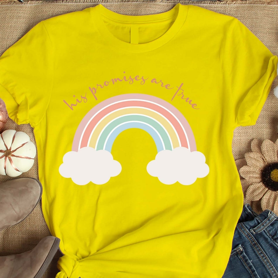 His Promises Are True PNG, Christian Rainbow Sublimation Design, Faith Based Shirt PNG, Bible Quote Graphic Tee, Religious Digital Download A 1562