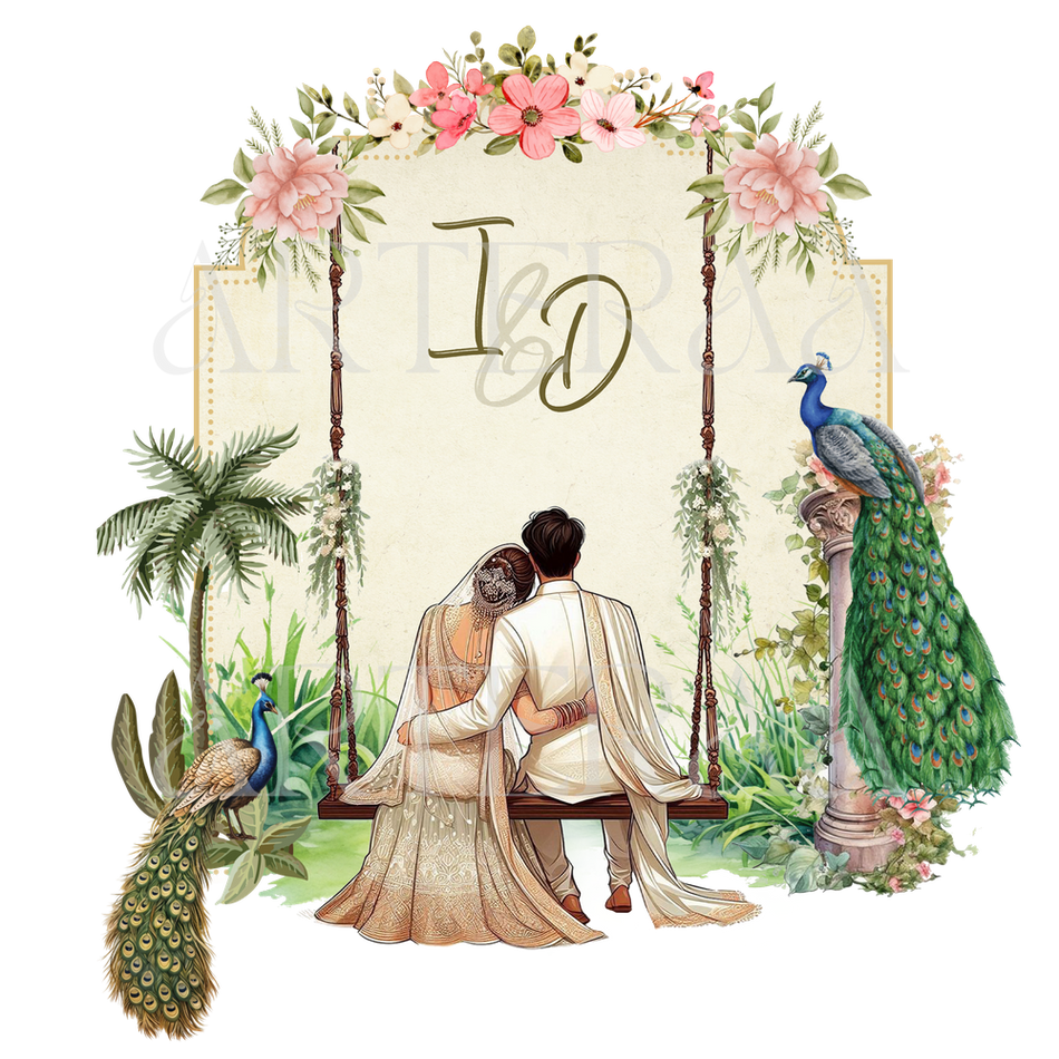 ID Wedding couple Logo PNG | 5 Monogram Designs | Digital Download for Cards & Invites