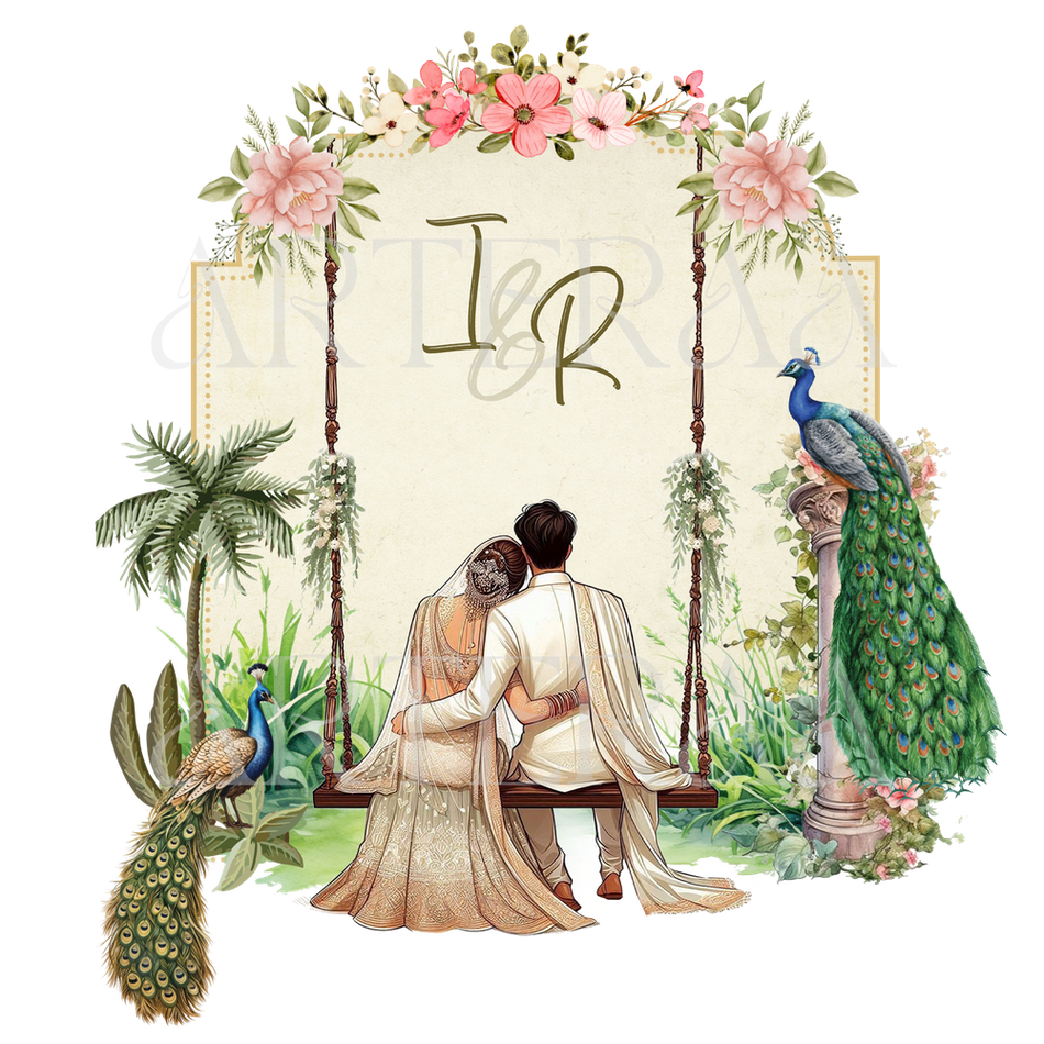 IR Wedding couple Logo PNG | 5 Monogram Designs | Digital Download for Cards & Invites