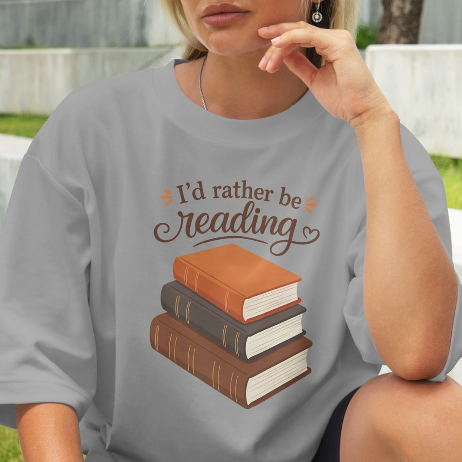 I’d Rather Be Reading SVG PNG, Book Lover Shirt Design, Reading Quote Sublimation, Retro Book Stack Graphic, Reader Gift Digital Download  A1503