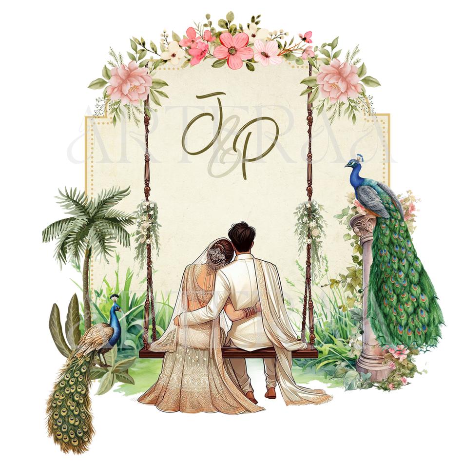 JP Wedding couple Logo PNG | 5 Monogram Designs | Digital Download for Cards & Invites