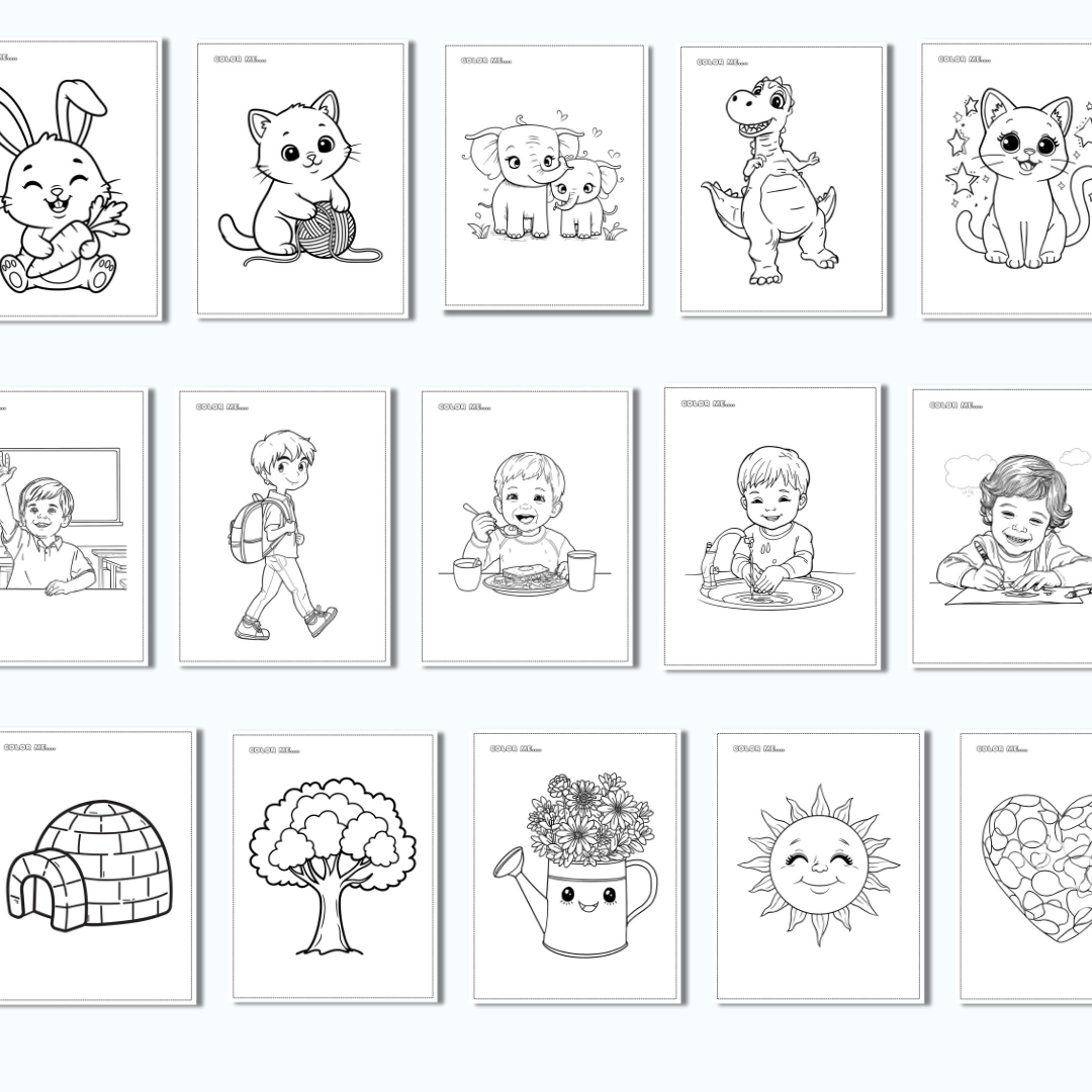 KidsColoringPagesBundleUSLetterPrintableDownload