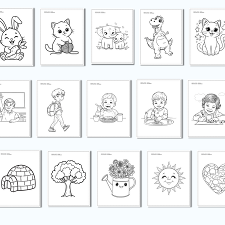KidsColoringPagesBundleUSLetterPrintableDownload