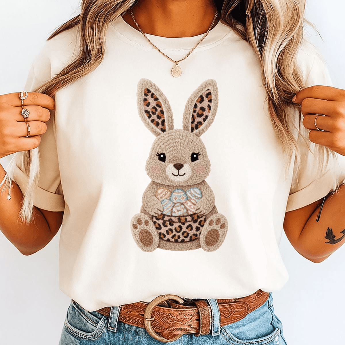 LeopardPrintBunnyPNGPunchNeedleLook