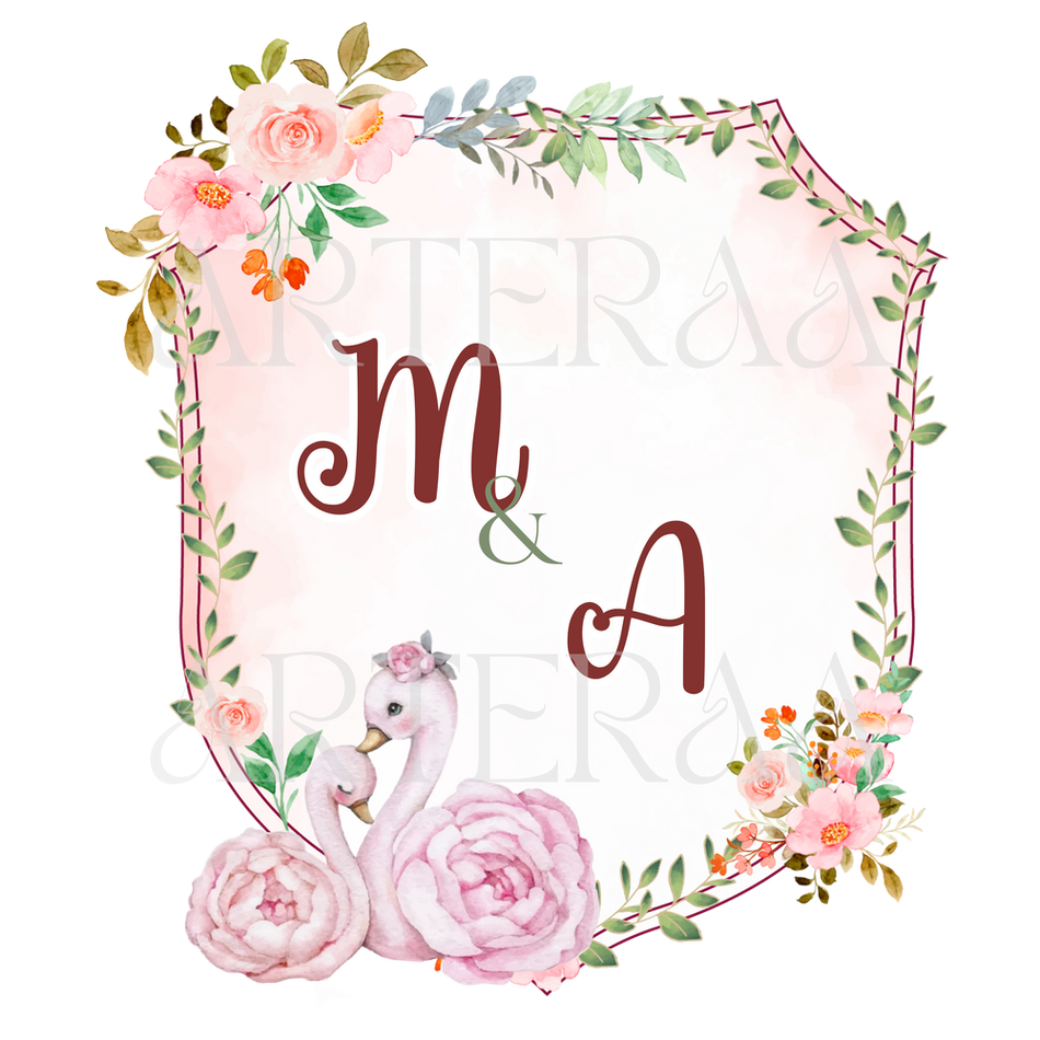 MA Wedding couple Logo PNG | 5 Monogram Designs | Digital Download for Cards & Invites