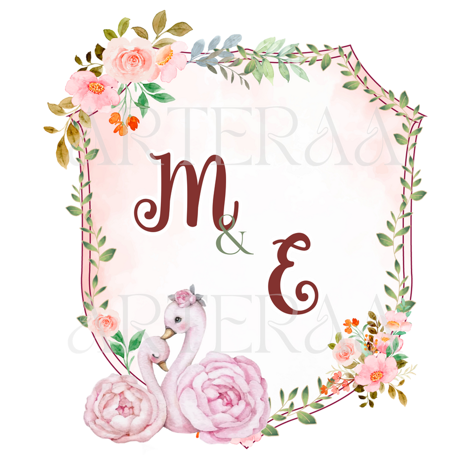 ME Wedding couple Logo PNG | 5 Monogram Designs | Digital Download for Cards & Invites