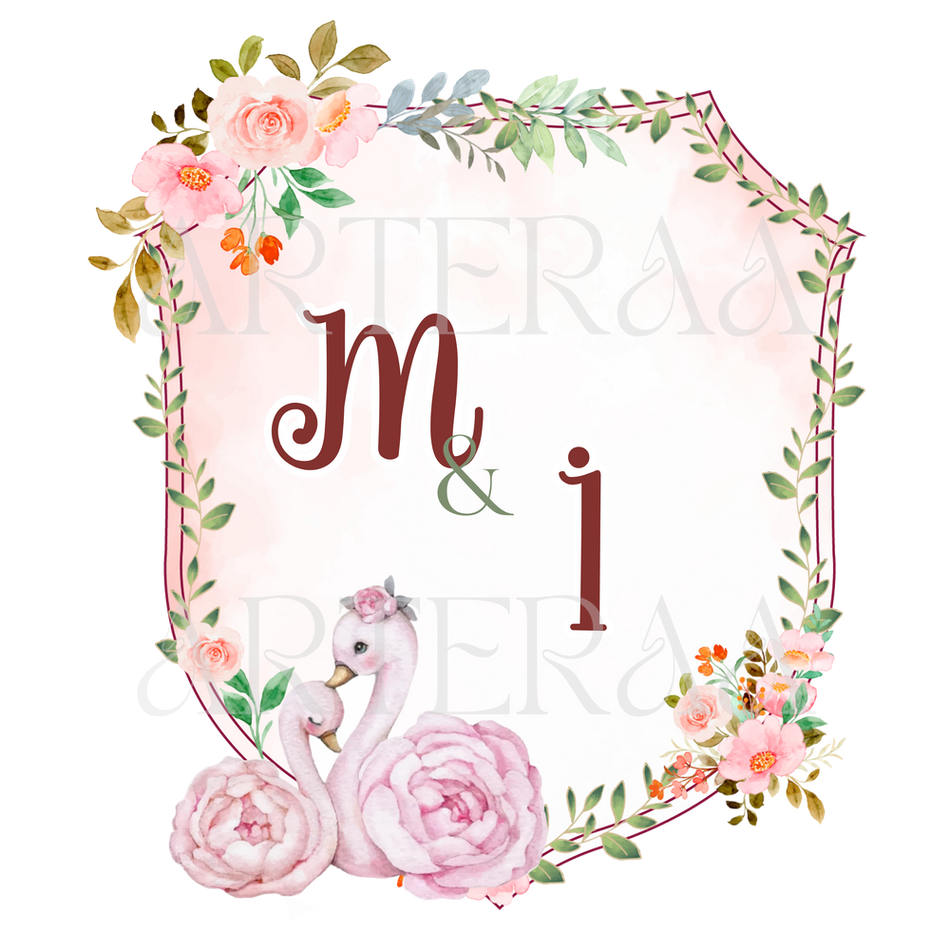 MI Wedding couple Logo PNG | 5 Monogram Designs | Digital Download for Cards & Invites