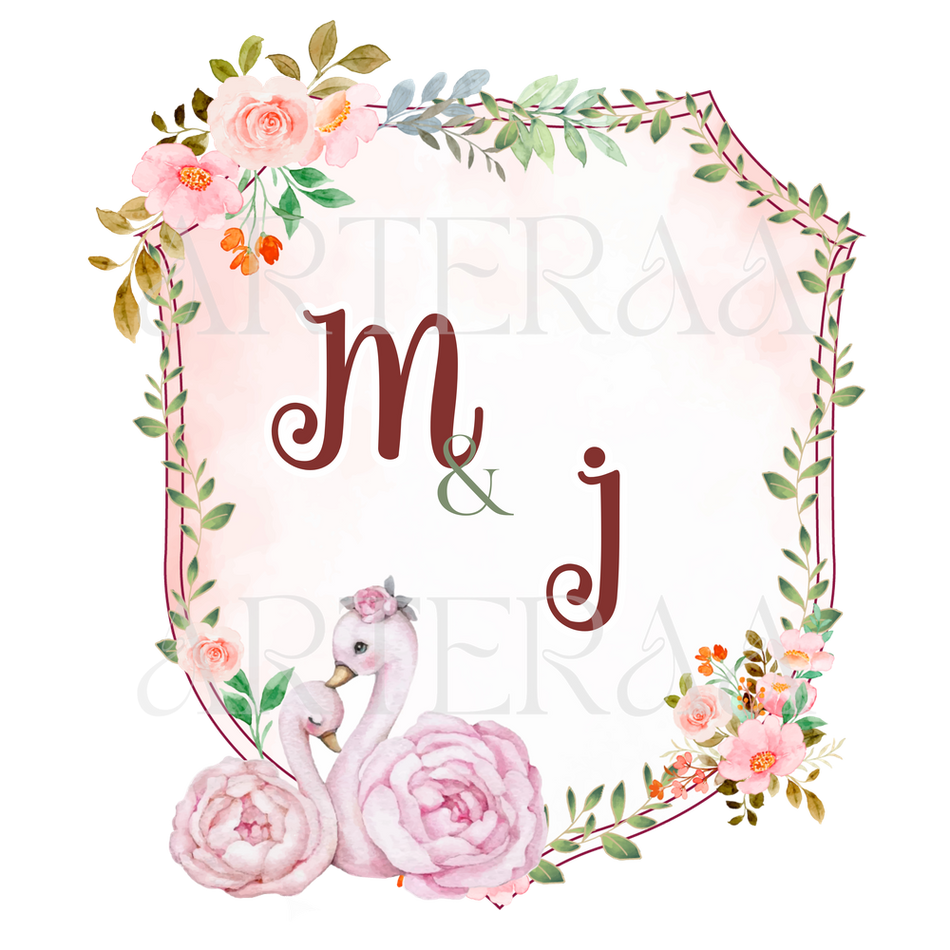 MJ Wedding couple Logo PNG | 5 Monogram Designs | Digital Download for Cards & Invites