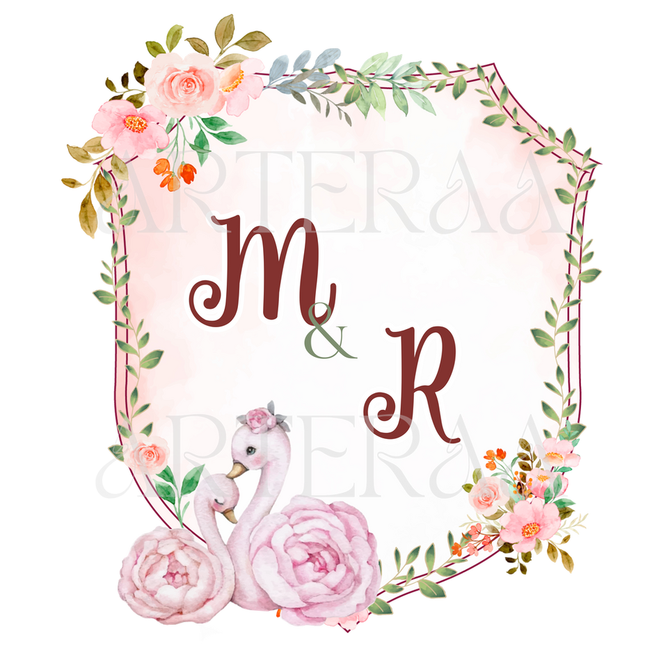 MR Wedding couple Logo PNG | 5 Monogram Designs | Digital Download for Cards & Invites
