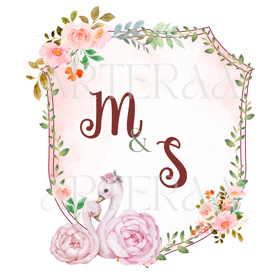 MS Wedding couple Logo PNG | 5 Monogram Designs | Digital Download for Cards & Invites
