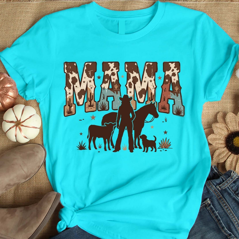Mama Cowgirl PNG, Western Mama Sublimation Design, Cowboy Mom Shirt PNG, Farm Mama Graphic, Rustic Country Mama Digital Download A1609