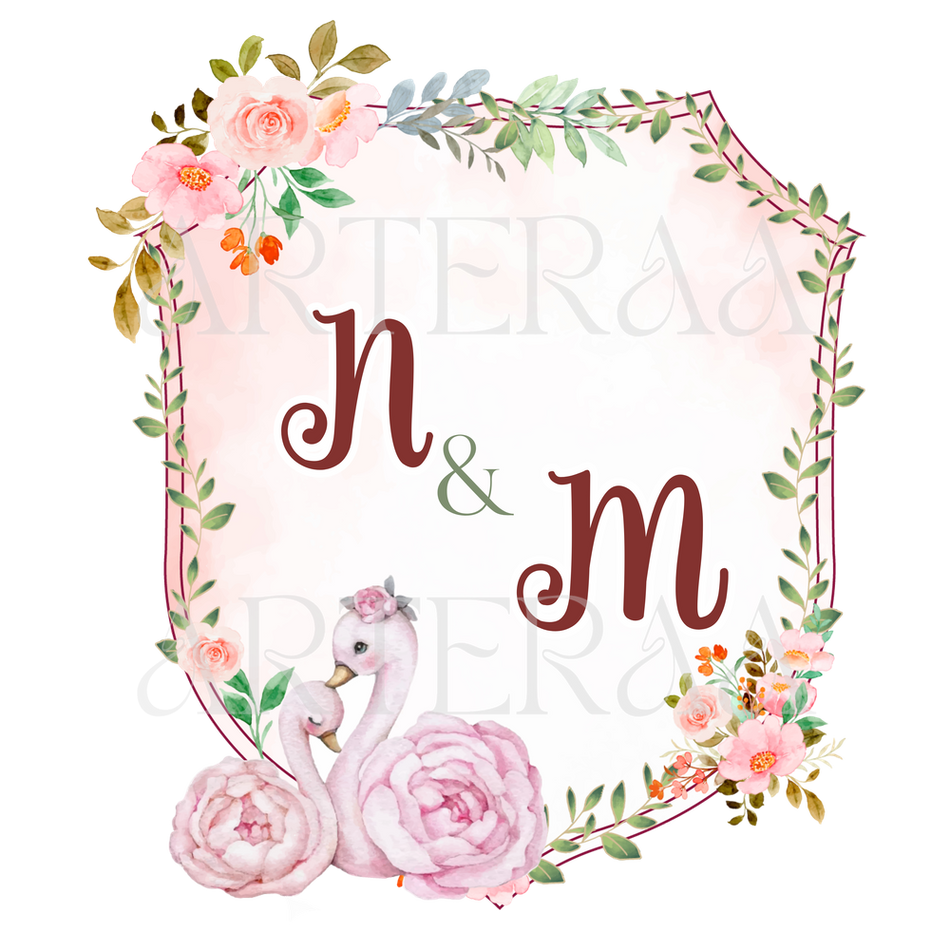 NM Wedding couple Logo PNG | 5 Monogram Designs | Digital Download for Cards & Invites