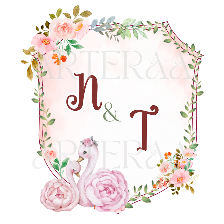 NT Wedding couple Logo PNG | 5 Monogram Designs | Digital Download for Cards & Invites