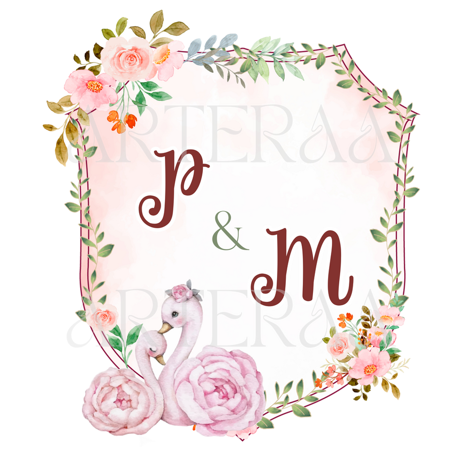 PM Wedding couple Logo PNG | 5 Monogram Designs | Digital Download for Cards & Invites