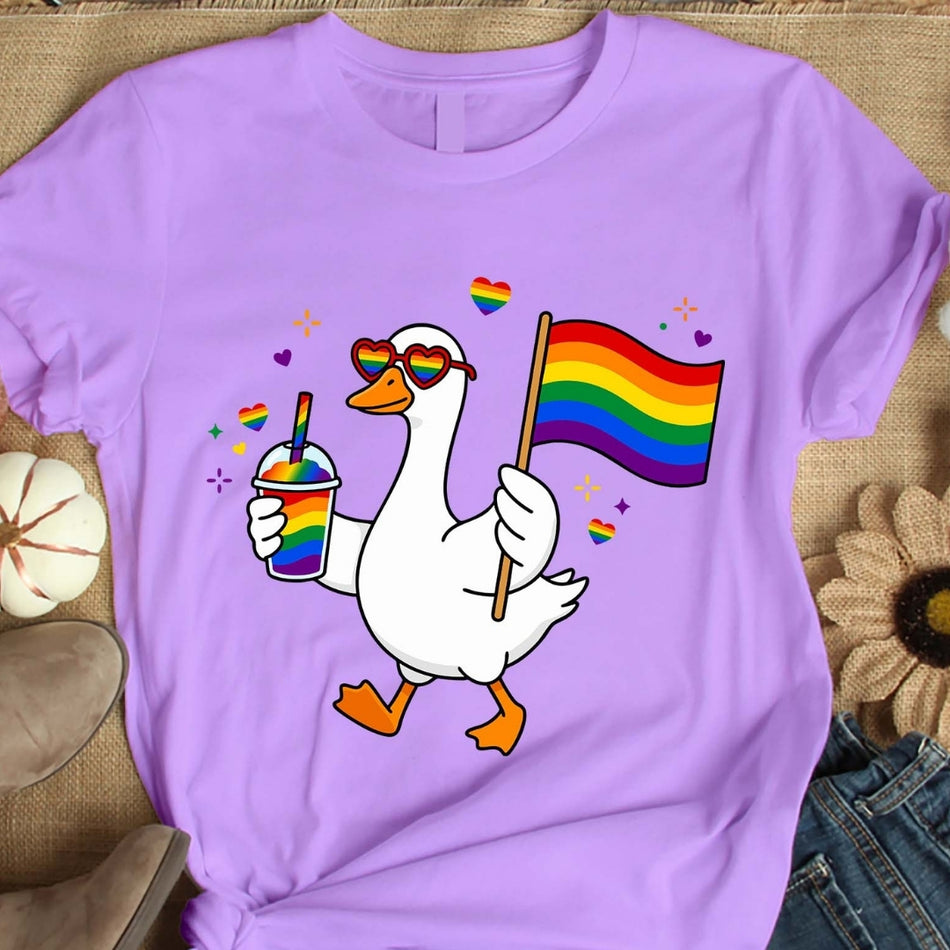 Pride Goose PNG, LGBTQ Rainbow Flag Graphic, Funny Gay Pride Art (Digital Download) A 1665