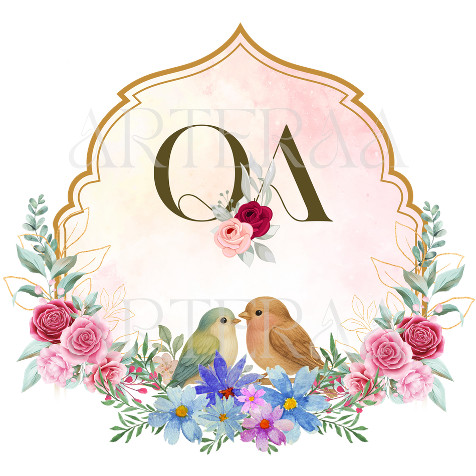 QA Wedding couple Logo PNG | 5 Monogram Designs | Digital Download for Cards & Invites