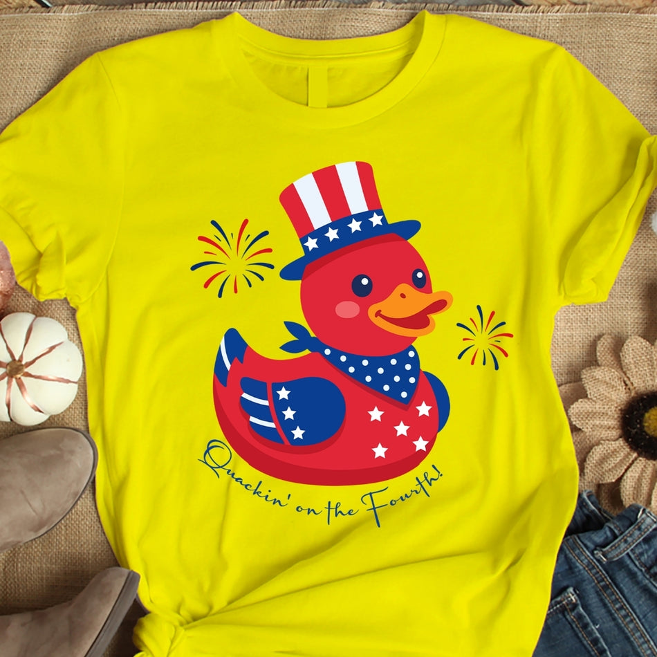 Quackin On The Fourth PNG, Patriotic Duck Sublimation Design, 4th Of July Shirt PNG, USA Duck Digital Download A 1623
