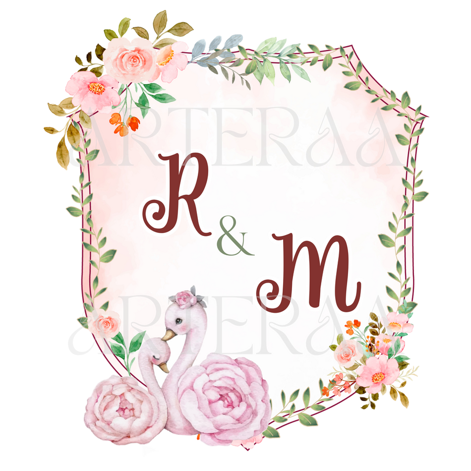 RM Wedding couple Logo PNG | 5 Monogram Designs | Digital Download for Cards & Invites