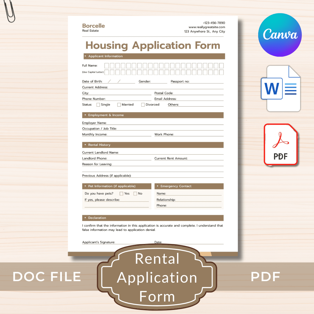 RentalApplicationFormTemplateEditableHousingApplication