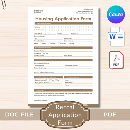 RentalApplicationFormTemplateEditableHousingApplication