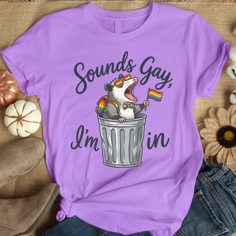 Sounds Gay I’m In PNG, Funny Pride Possum Sublimation Design, LGBTQ Rainbow Graphic Download, Queer Pride Shirt Print, Instant Digital File A 1659