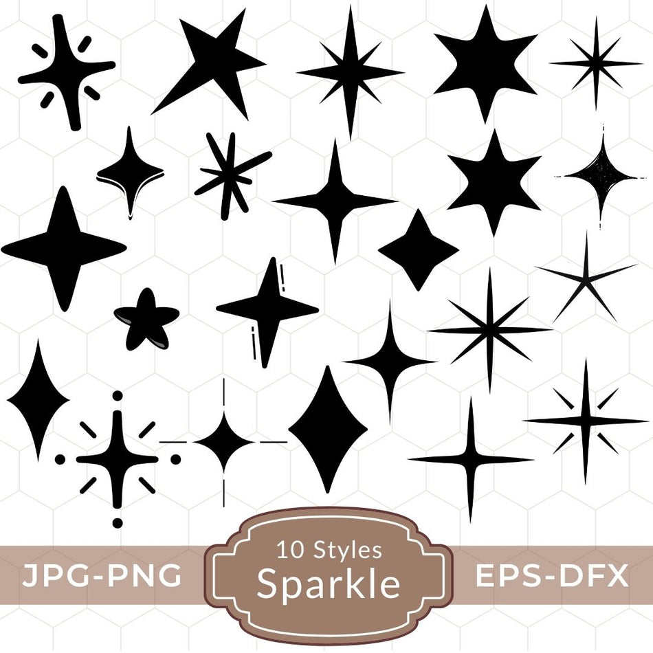 SparkleSVGBundleTwinkleStarCutFilesforCricut