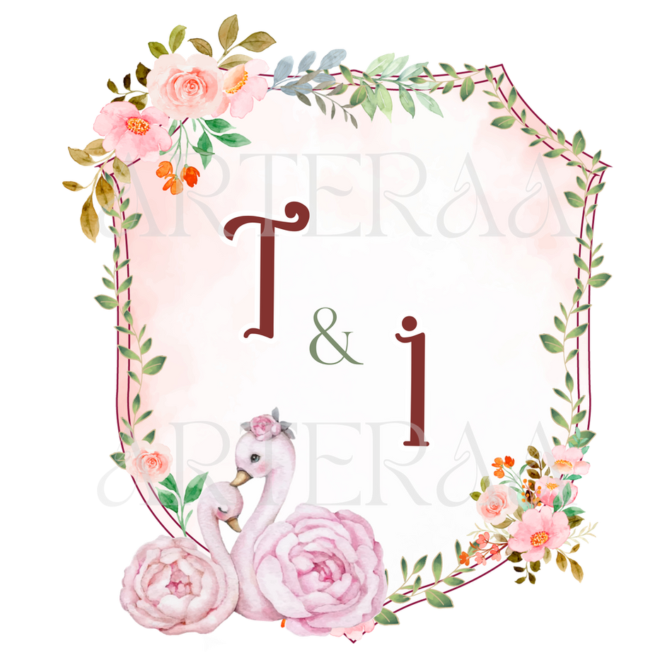 TI Wedding couple Logo PNG | 5 Monogram Designs | Digital Download for Cards & Invites