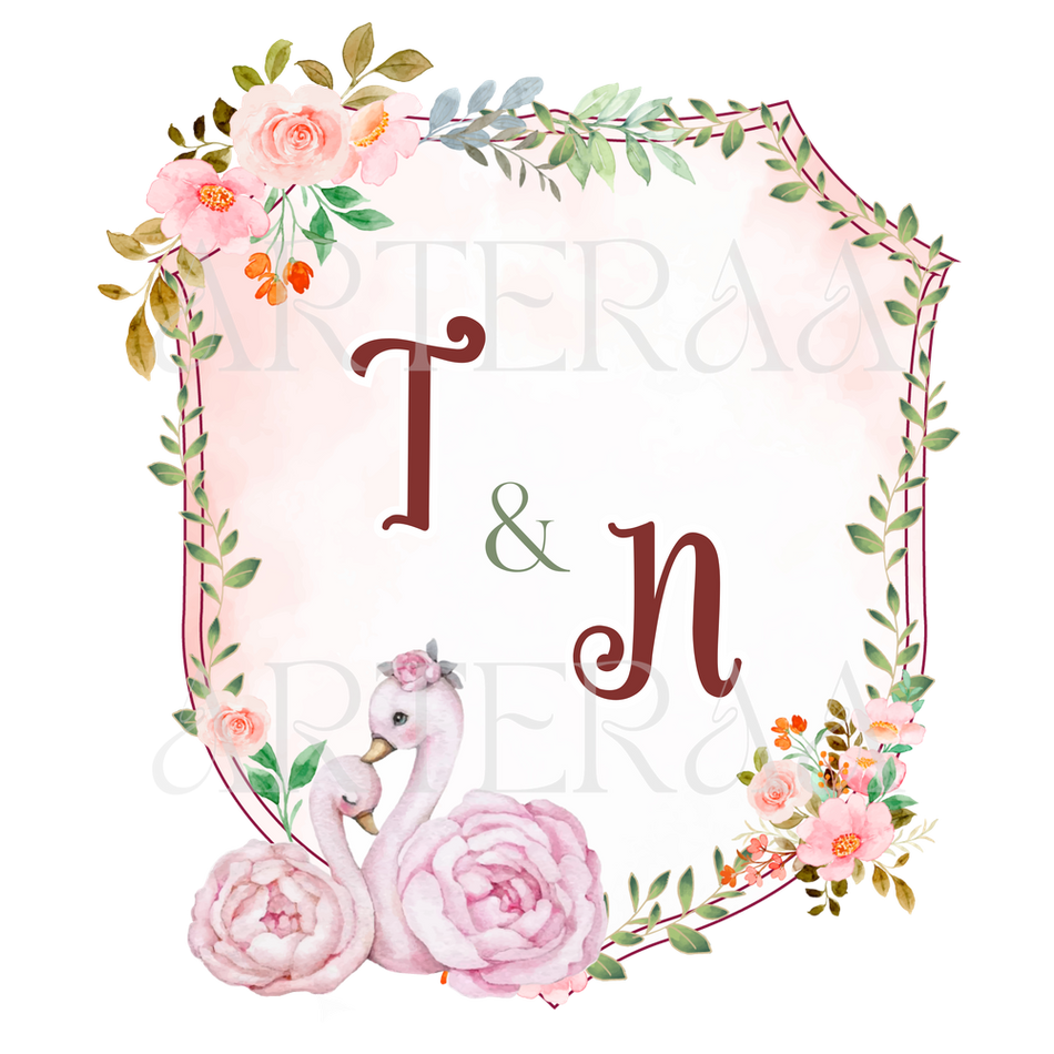 TN Wedding couple Logo PNG | 5 Monogram Designs | Digital Download for Cards & Invites