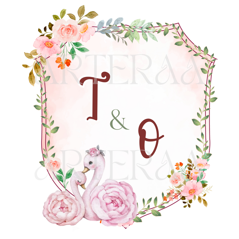 TO Wedding couple Logo PNG | 5 Monogram Designs | Digital Download for Cards & Invites