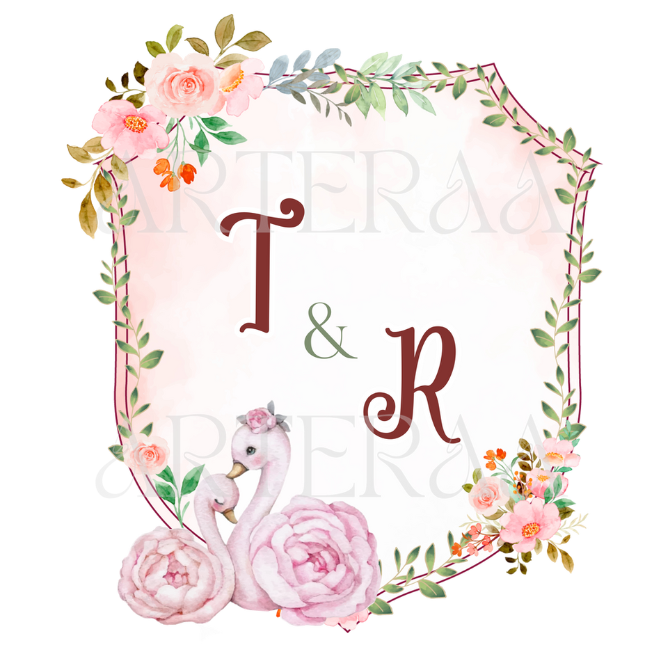 TR Wedding couple Logo PNG | 5 Monogram Designs | Digital Download for Cards & Invites