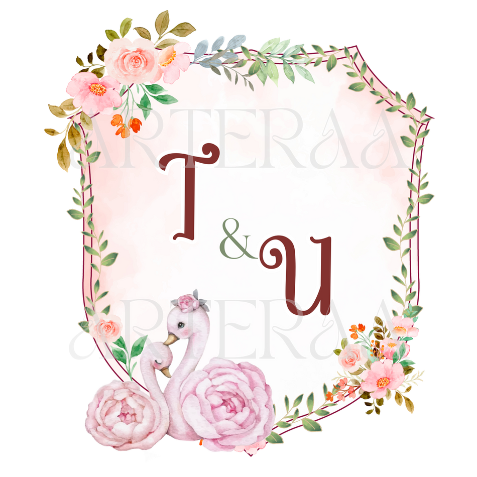 TU Wedding couple Logo PNG | 5 Monogram Designs | Digital Download for Cards & Invites