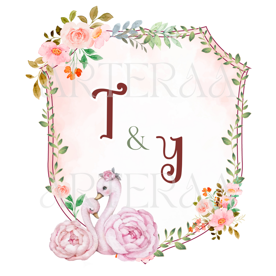 TY Wedding couple Logo PNG | 5 Monogram Designs | Digital Download for Cards & Invites