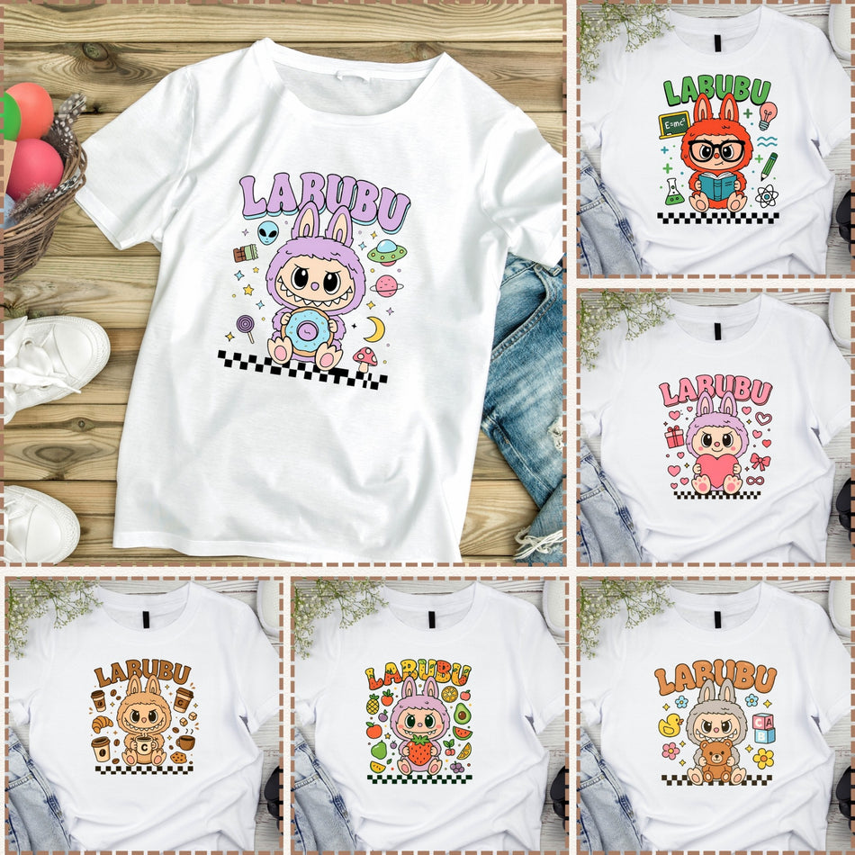 Labubu Cartoon Character Bundle | 6 PNG Designs | Cute Sublimation Graphics | Instant Download -C9