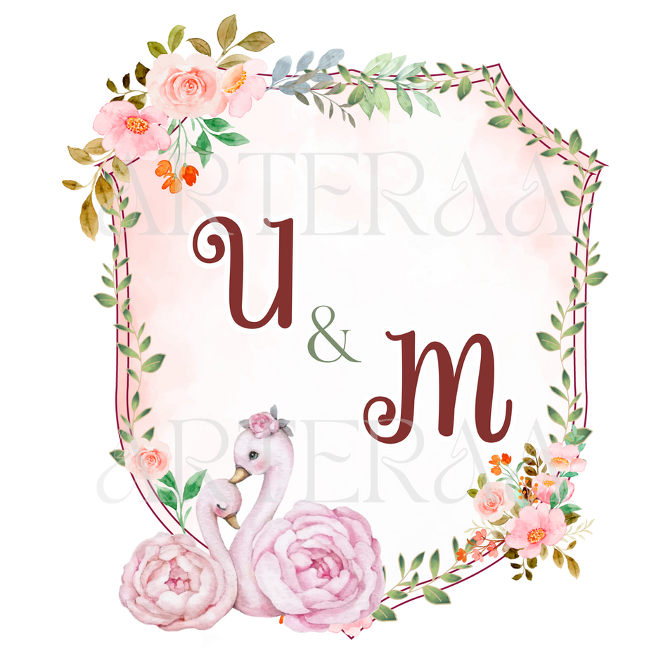 UM Wedding couple Logo PNG | 5 Monogram Designs | Digital Download for Cards & Invites