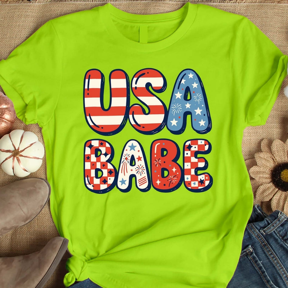USA Babe PNG, Patriotic Sublimation Design, Fourth of July Shirt Graphic, Independence Day PNG, American Pride Digital Download A 1582