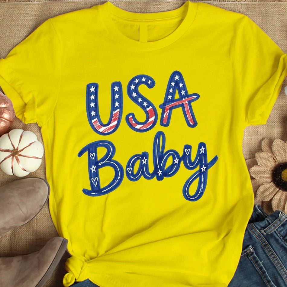 USA Baby PNG, Patriotic Shirt Design, Fourth of July Graphic, Americana Sublimation, Independence Day PNG Digital Download A 1588