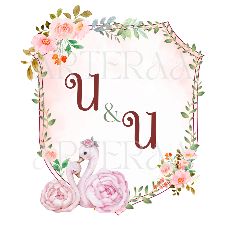UU Wedding couple Logo PNG | 5 Monogram Designs | Digital Download for Cards & Invites