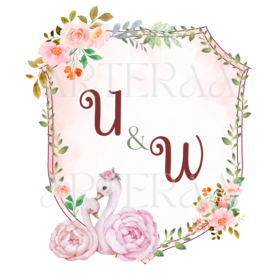 UW Wedding couple Logo PNG | 5 Monogram Designs | Digital Download for Cards & Invites