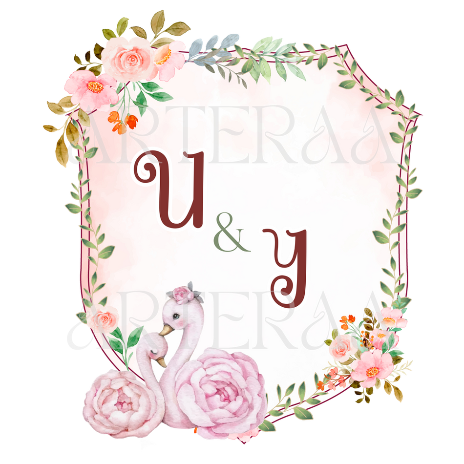 UY Wedding couple Logo PNG | 5 Monogram Designs | Digital Download for Cards & Invites